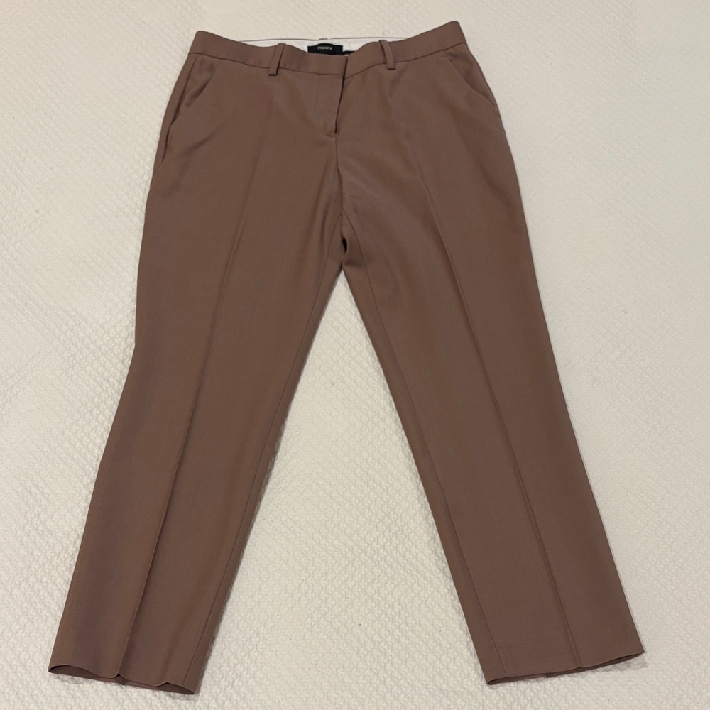 Theory Cropped Dress Pants in Taupe/Brown